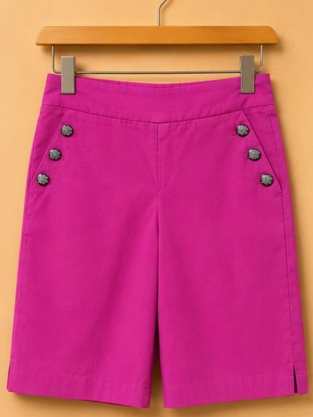Counterparts Fuschia Pink Sailor Button Shorts | Stretch Shorts
